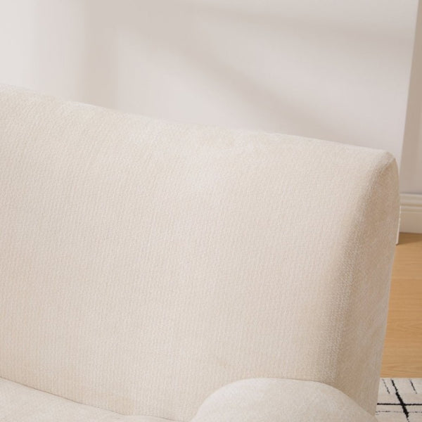 English Elm 43 Inch Oversized Chenille Accent Chair Deep Seat Foam Lounge for Living Room or Bedroom Beige W3118P466888