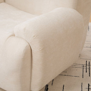 English Elm 43 Inch Oversized Chenille Accent Chair Deep Seat Foam Lounge for Living Room or Bedroom Beige W3118P466888