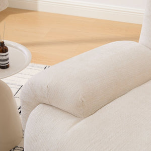 English Elm 43 Inch Oversized Chenille Accent Chair Deep Seat Foam Lounge for Living Room or Bedroom Beige W3118P466888