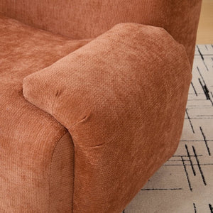 English Elm 43 Inch Oversized Chenille Accent Chair Deep Seat Foam Lounge for Living Room or Bedroom Orange W3118P466889