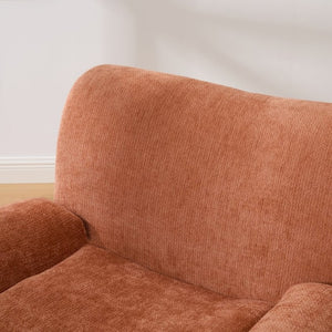 English Elm 43 Inch Oversized Chenille Accent Chair Deep Seat Foam Lounge for Living Room or Bedroom Orange W3118P466889