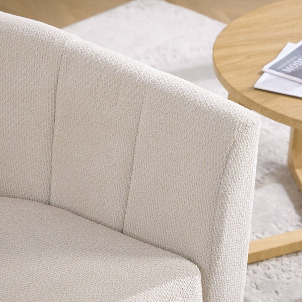 English Elm 31.1'' Chenille Swivel Barrel Chair Channel Tufted with Hidden Storage for Living Room Beige W3118P481249