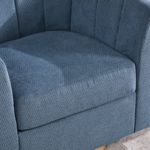 English Elm 31.1'' Chenille Swivel Barrel Chair Channel Tufted with Hidden Storage for Living Room Blue W3118P481250