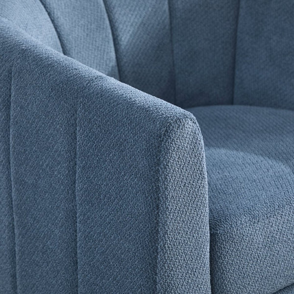 English Elm 31.1'' Chenille Swivel Barrel Chair Channel Tufted with Hidden Storage for Living Room Blue W3118P481250