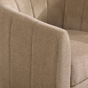 English Elm 31.1'' Chenille Swivel Barrel Chair Channel Tufted with Hidden Storage for Living Room Taupe W3118P481251