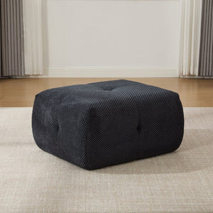 English Elm 30.5 Inch Cloud Lounge Chair with Ottoman Fuzzy Polyester Deep Seat for Bedroom Charcoal W3118P485273