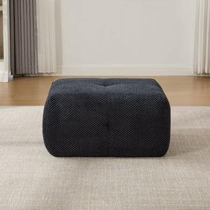 English Elm 30.5 Inch Cloud Lounge Chair with Ottoman Fuzzy Polyester Deep Seat for Bedroom Charcoal W3118P485273