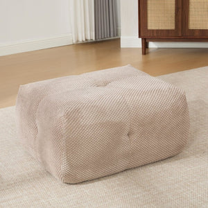 English Elm 30.5 Inch Cloud Lounge Chair with Ottoman Fuzzy Polyester Deep Seat for Bedroom Taupe W3118P485275
