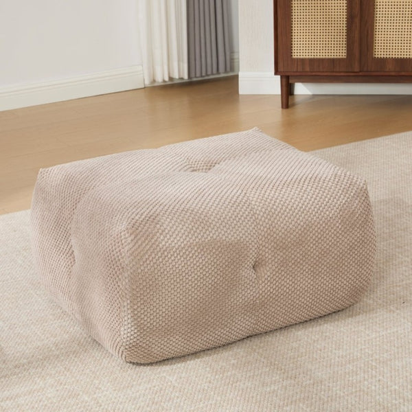 English Elm 30.5 Inch Cloud Lounge Chair with Ottoman Fuzzy Polyester Deep Seat for Bedroom Taupe W3118P485275