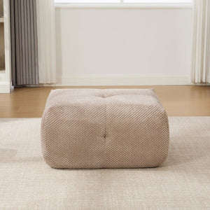 English Elm 30.5 Inch Cloud Lounge Chair with Ottoman Fuzzy Polyester Deep Seat for Bedroom Taupe W3118P485275
