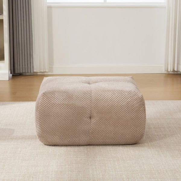 English Elm 30.5 Inch Cloud Lounge Chair with Ottoman Fuzzy Polyester Deep Seat for Bedroom Taupe W3118P485275