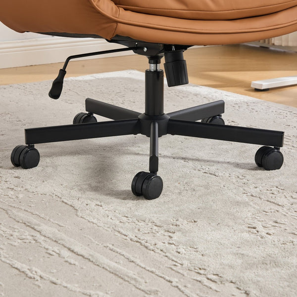 English Elm Criss Cross Pu Leather Swivel Chair Wide Seat Adjustable Arms Headrest Home Office W3118P486763