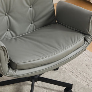 English Elm Criss Cross Pu Leather Swivel Chair Wide Cushioned Seat for Home Office Gaming W3118P486764