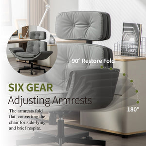 English Elm Criss Cross Pu Leather Swivel Chair Wide Cushioned Seat for Home Office Gaming W3118P486764
