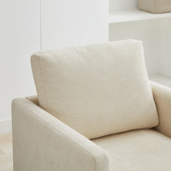 English Elm 30.5W Chenille Swivel Accent Chair with 360 Degree Base for Living Room or Bedroom Beige W3118P494322