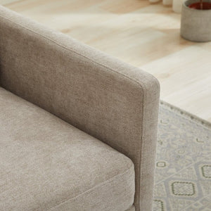 English Elm 30.5W Chenille Swivel Accent Chair with 360 Degree Base for Living Room or Bedroom Taupe W3118P494326