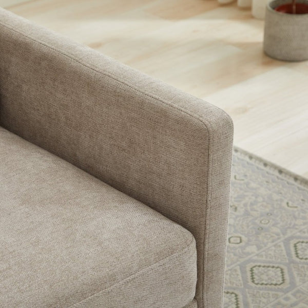 English Elm 30.5W Chenille Swivel Accent Chair with 360 Degree Base for Living Room or Bedroom Taupe W3118P494326