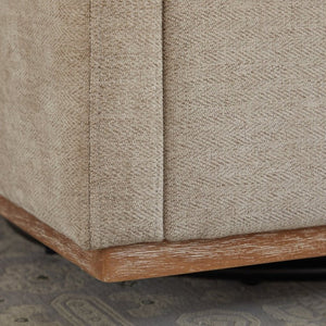English Elm 30.5W Chenille Swivel Accent Chair with 360 Degree Base for Living Room or Bedroom Taupe W3118P494326