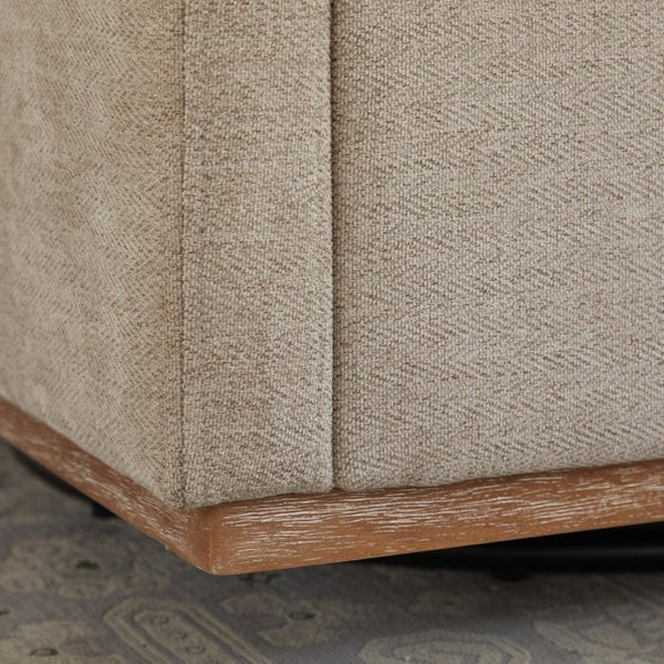 English Elm 30.5W Chenille Swivel Accent Chair with 360 Degree Base for Living Room or Bedroom Taupe W3118P494326