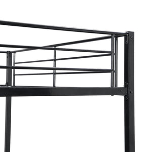 English Elm Bunk Bed Queen Over Steel Frame with Built-in Stairs for Shared Bedrooms W311P355058