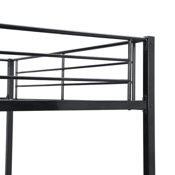 English Elm Bunk Bed Queen Over Steel Frame with Built-in Stairs for Shared Bedrooms W311P355058