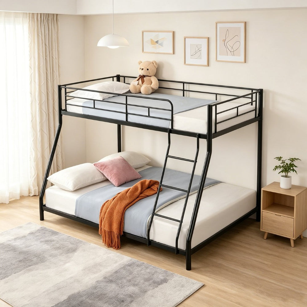 English Elm Metal Bunk Bed with Powder-coated Steel Frame for Kids or Guest Rooms Industrial W311P503138