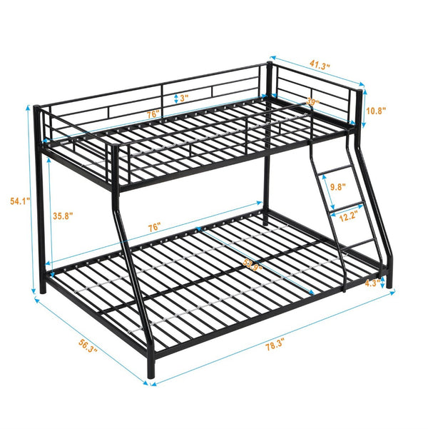 English Elm Metal Bunk Bed with Powder-coated Steel Frame for Kids or Guest Rooms Industrial W311P503138
