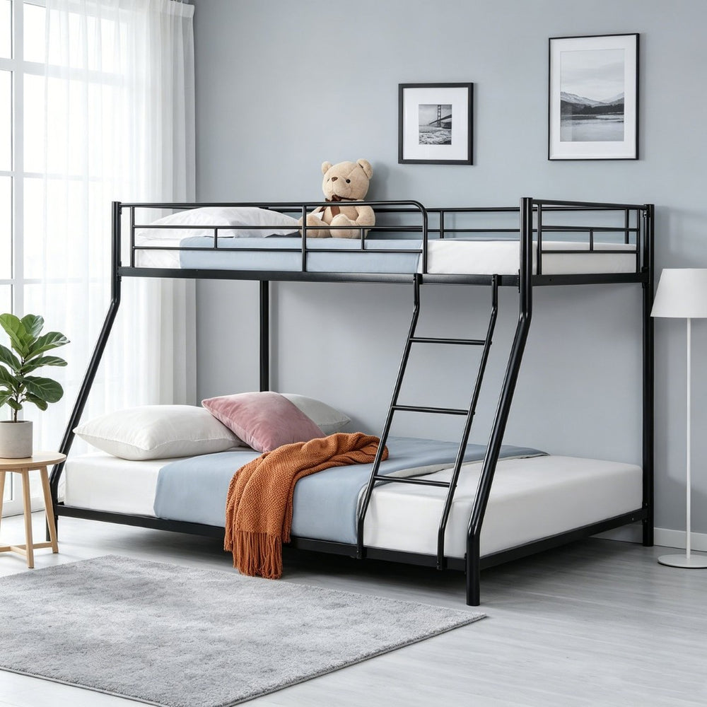 English Elm Metal Bunk Bed with Powder-coated Steel Frame for Kids or Guest Rooms Industrial W311P503138