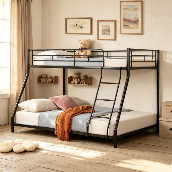 English Elm Metal Bunk Bed with Powder-coated Steel Frame for Kids or Guest Rooms Industrial W311P503138