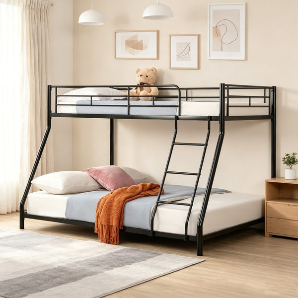 English Elm Metal Bunk Bed with Powder-coated Steel Frame for Kids or Guest Rooms Industrial W311P503138