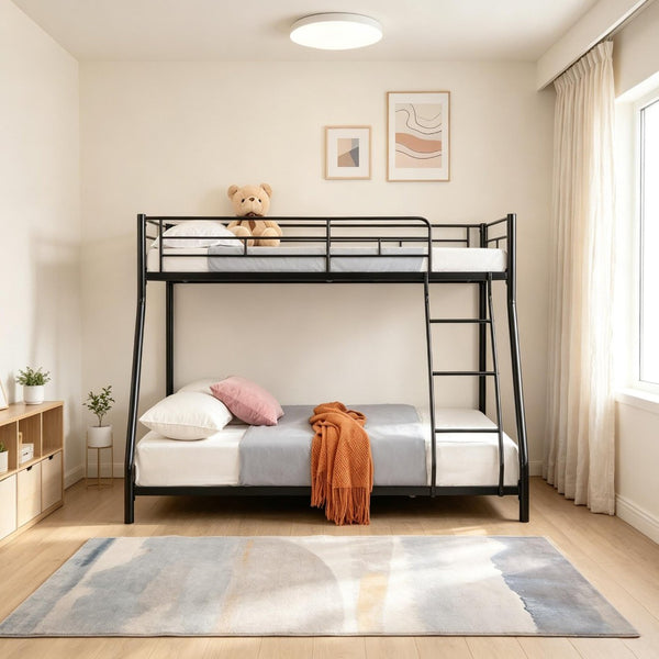 English Elm Metal Bunk Bed with Powder-coated Steel Frame for Kids or Guest Rooms Industrial W311P503138