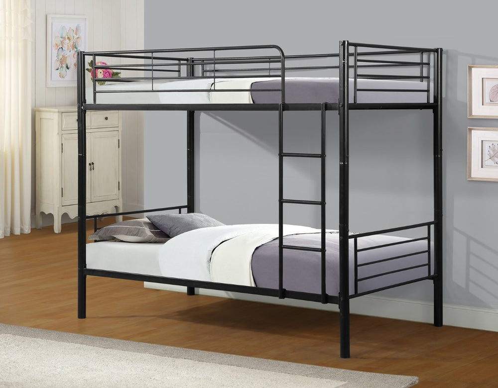 English Elm Metal Twin Over Bunk Bed Steel Frame with Built in Stairs for Kids Rooms W311S00043