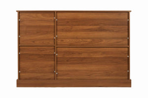 English Elm Morden Fort Wood Sideboard with Iron Scrollwork Doors Natural Finish Farmhouse Storage W3123P520559