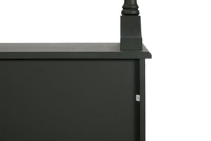 English Elm Clothes Rack Solid Wood Frame Matte Black Finish with Drawers Bedroom Entryway Organizer W3123P543443
