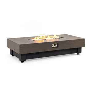 English Elm 60-Inch Rectangular Gas Fire Pit Table Propane Powered Patio Heater with Rain Cover W3131P333699