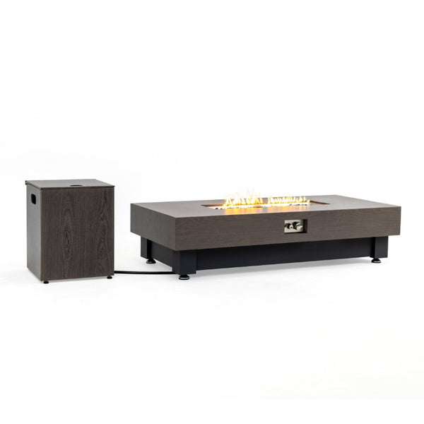 English Elm 60-Inch Rectangular Gas Fire Pit Table Propane Powered Patio Heater with Rain Cover W3131P333699