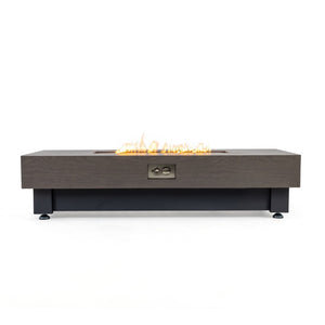 English Elm 60-Inch Rectangular Gas Fire Pit Table Propane Powered Patio Heater with Rain Cover W3131P333699