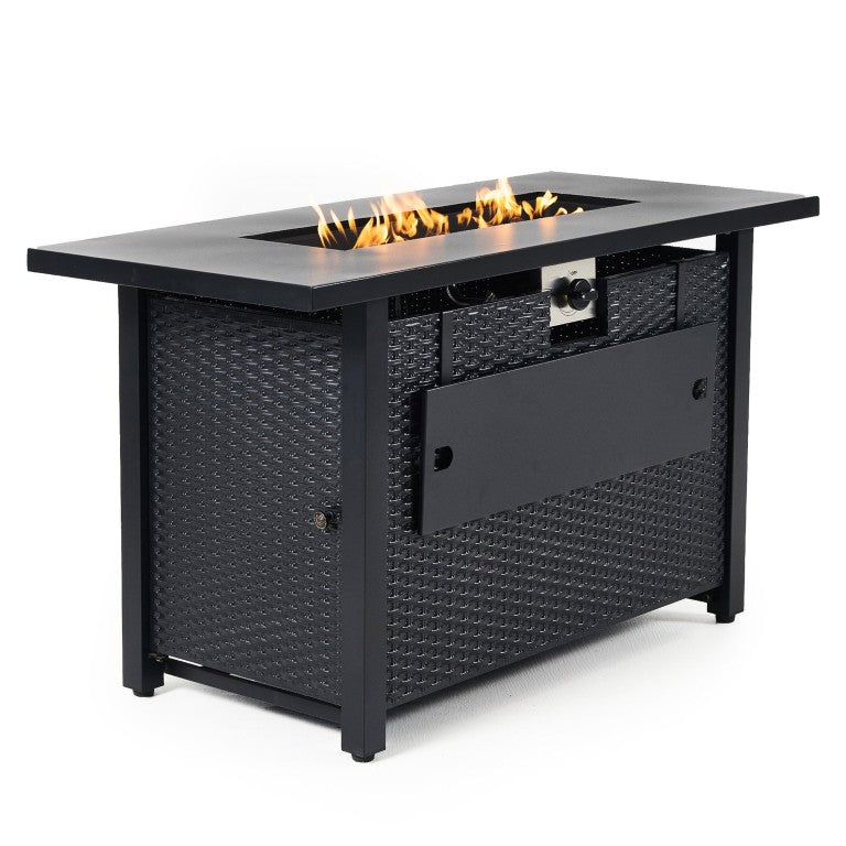 English Elm 43-Inch Iron Propane Fire Pit Table 50000 BTU Patio Heater with Adjustable Flame W3131P568559