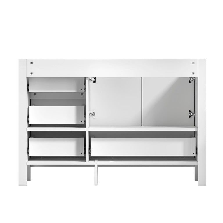 English Elm 48White Bathroom Vanity Solid Wood Cabinet with 4 Drawers and 2 Soft Close Doors W3133P389814