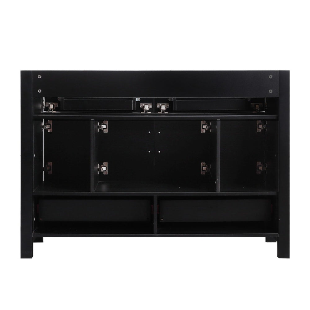 English Elm 48 Inch Matte Black Bathroom Vanity Cabinet with Soft Close Doors and Ample Drawer Storage W3133P455487