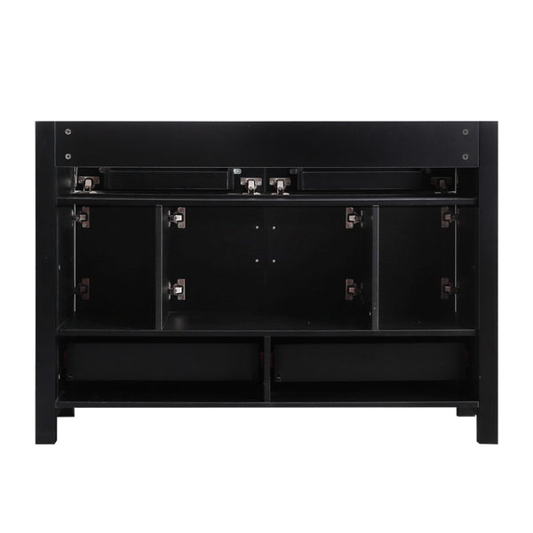 English Elm 48 Inch Matte Black Bathroom Vanity Cabinet with Soft Close Doors and Ample Drawer Storage W3133P455487