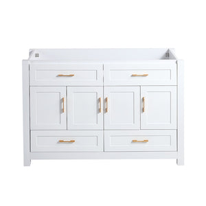 English Elm 48 Inch White MDF Bathroom Vanity with Soft Close Doors and Drawers for Ample Storage W3133P455490