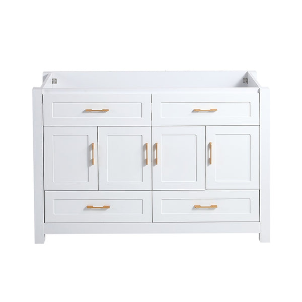 English Elm 48 Inch White MDF Bathroom Vanity with Soft Close Doors and Drawers for Ample Storage W3133P455490