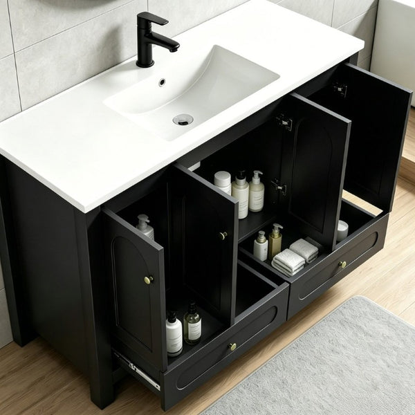 English Elm 48 Inch Bathroom Vanity with Integrated Drop-In Sink Stain Resistant Easy Clean W3133P465628