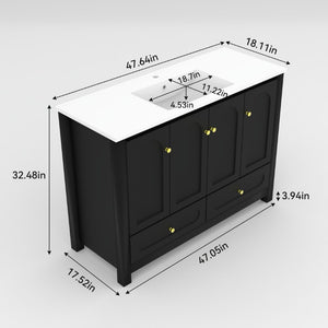 English Elm 48 Inch Bathroom Vanity with Integrated Drop-In Sink Stain Resistant Easy Clean W3133P465628