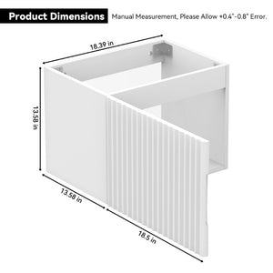 English Elm Wall Mount Floating Bathroom Vanity with Ceramic Sink Solid Wood Soft Close Cabinet W3133S00045