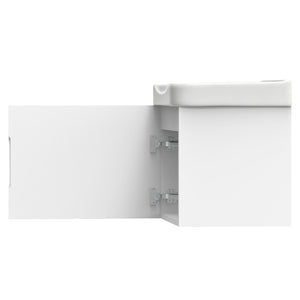 English Elm Wall Mount Floating Bathroom Vanity with Ceramic Sink Solid Wood Soft Close Cabinet W3133S00045