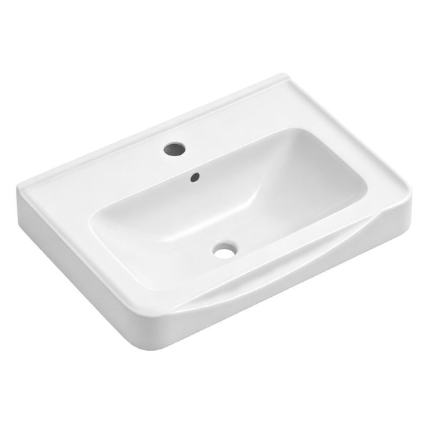 English Elm Wall Mount Floating Bathroom Vanity with Ceramic Sink Solid Wood Soft Close Cabinet W3133S00045