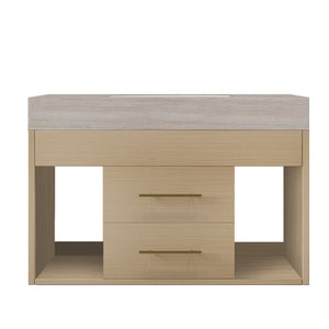 English Elm 29.9 Inch Wall Mounted Bathroom Vanity Sintered Stone Top Soft Close Drawers Modern Stone Gray, Wood W3136S00090
