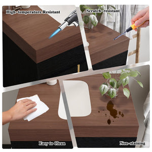 English Elm 36" Floating Bathroom Vanity Sintered Stone Surface Undermount Ceramic Sink Modern Bath Black, Walnut W3136S00099